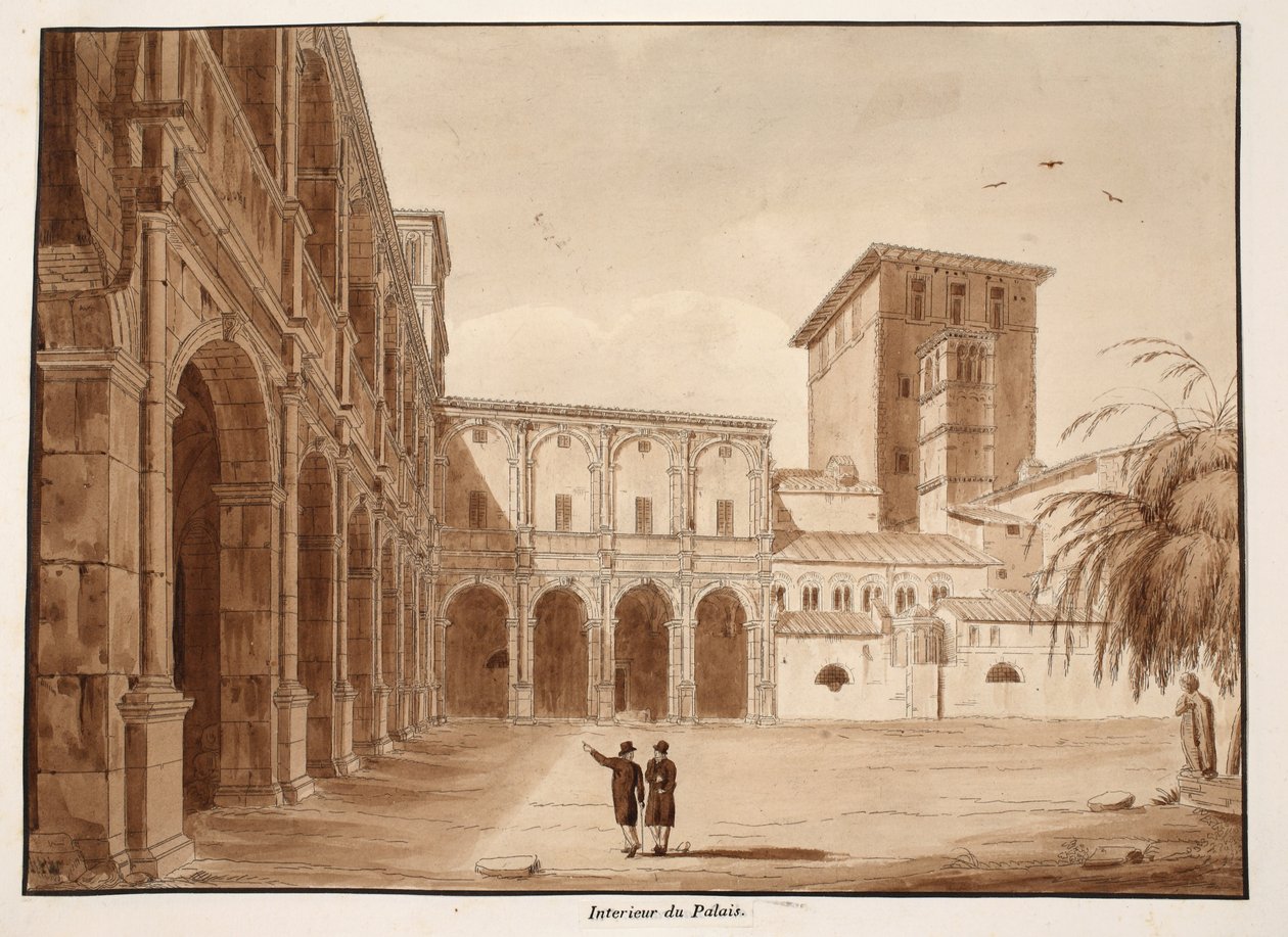 Binnen in het Palazzo di Venezia, 1833 door Agostino Tofanelli