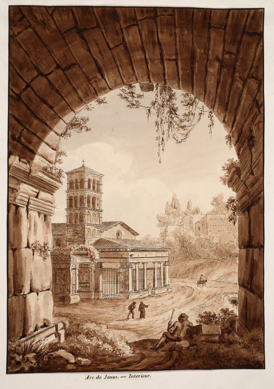 Interieur van de Boog van Janus, 1833 door Agostino Tofanelli