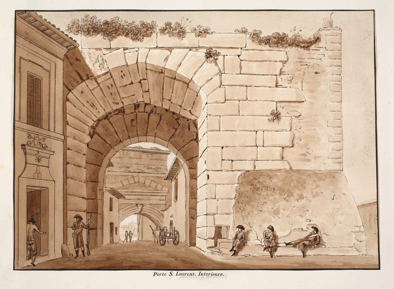 Interieur van de Porta San Lorenzo, 1833 door Agostino Tofanelli