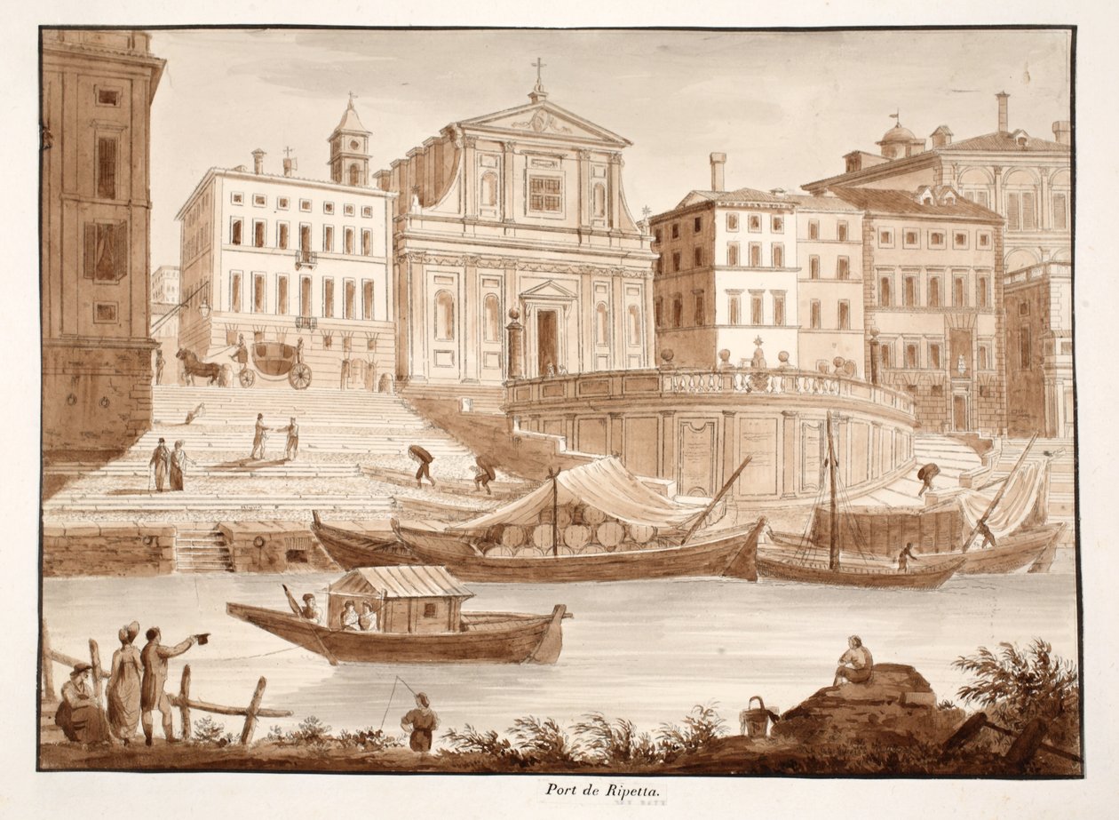 Porto di Ripetta, 1833 door Agostino Tofanelli