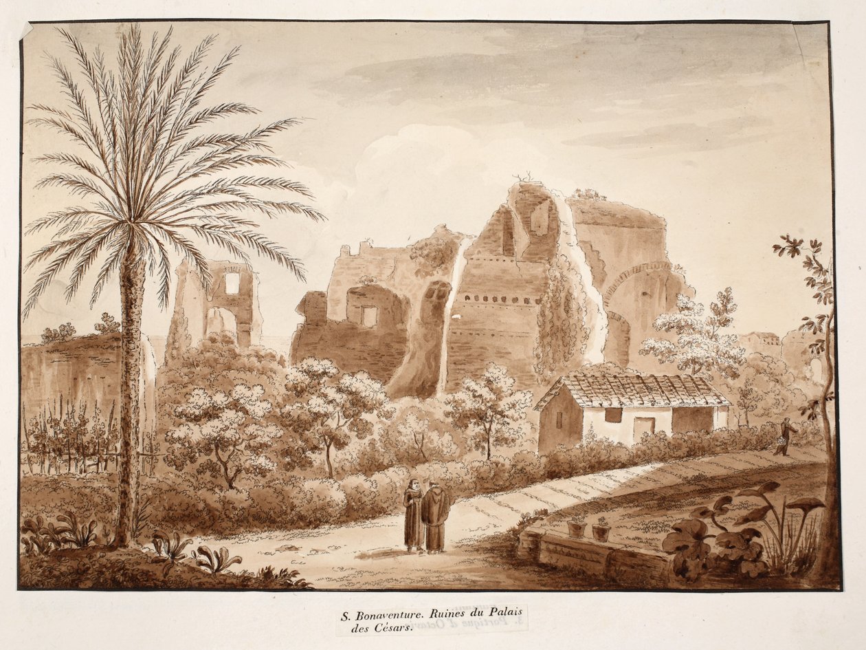 San Bonaventura en de ruïnes van het Paleis van de Caesars, 1833 door Agostino Tofanelli