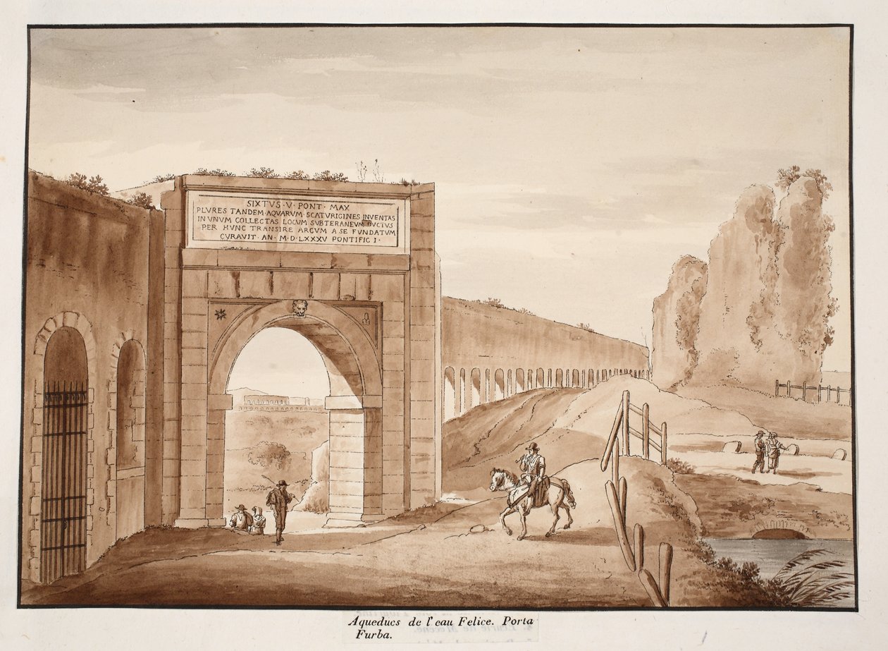 De Acqua Felice en Porta Furba, 1833 door Agostino Tofanelli