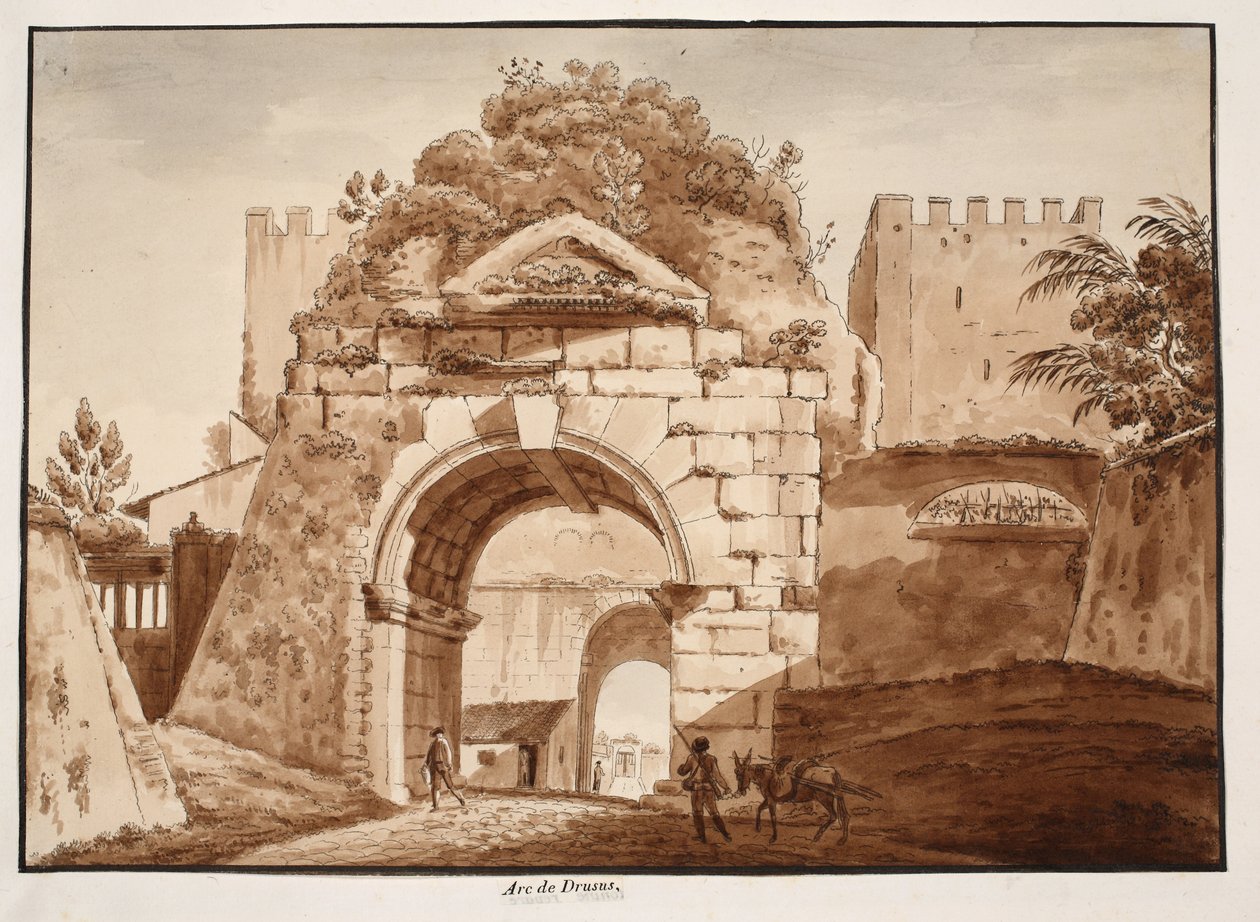 De Boog van Drusus, 1833 door Agostino Tofanelli