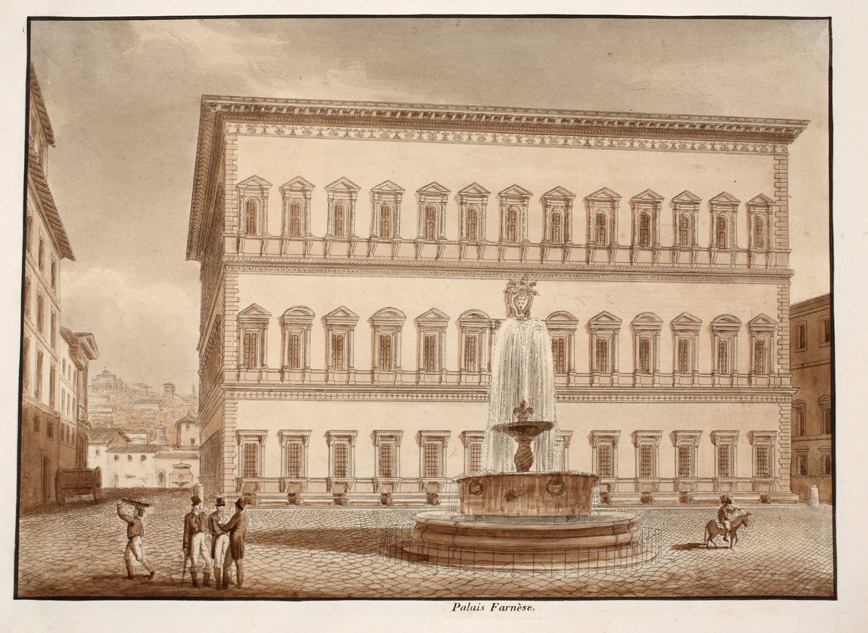Het Palazzo Farnese, 1833 door Agostino Tofanelli