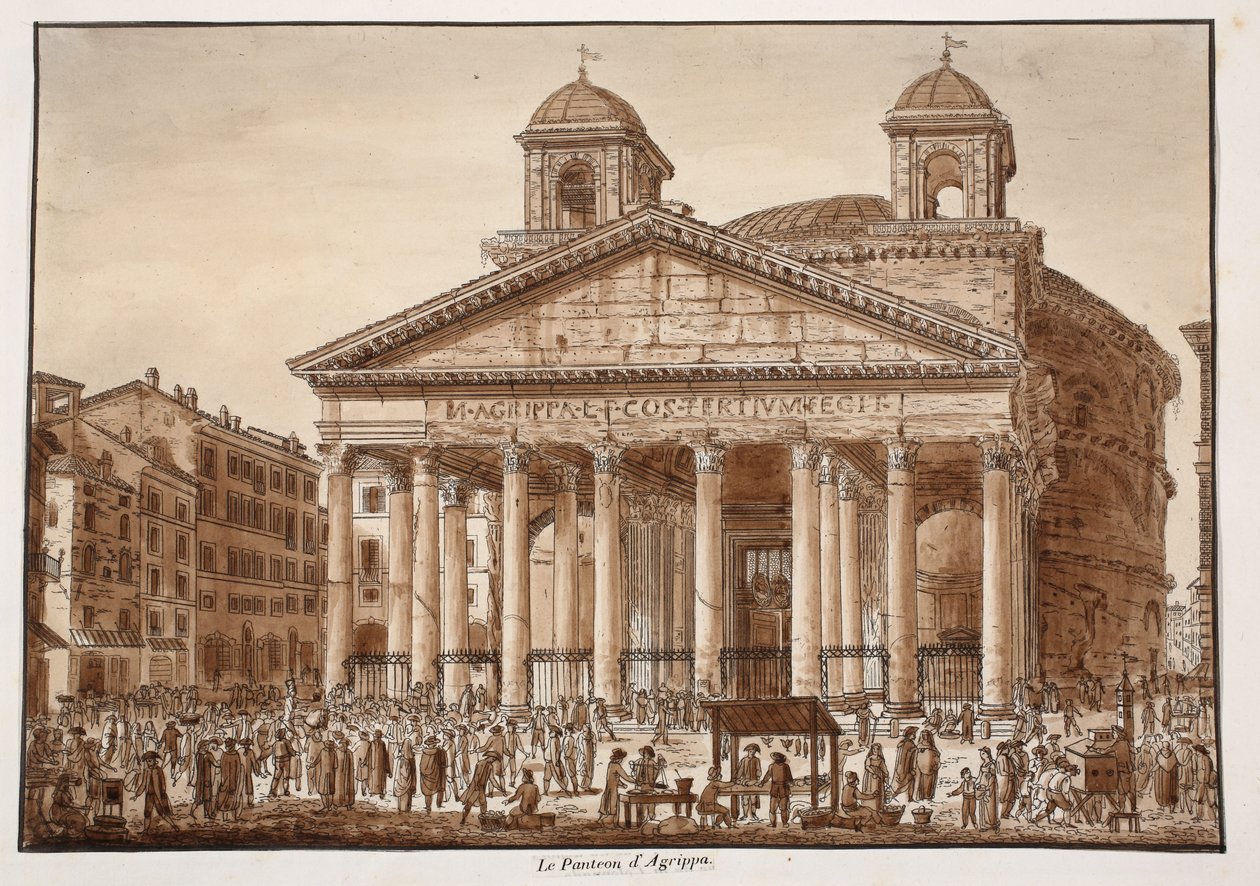 Het Pantheon van Agrippa, 1833 door Agostino Tofanelli