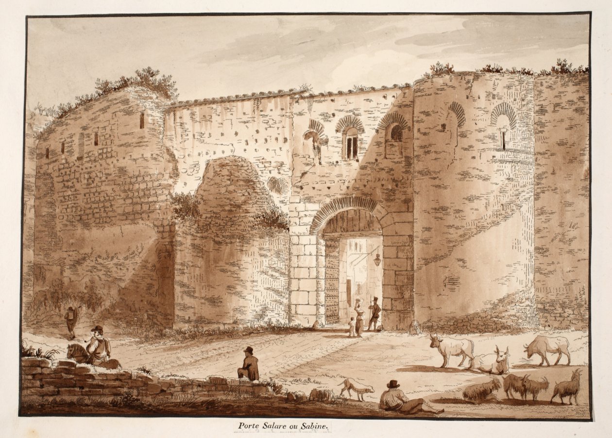 De Porta Salaria, of Sabijnse Poort, 1833 door Agostino Tofanelli