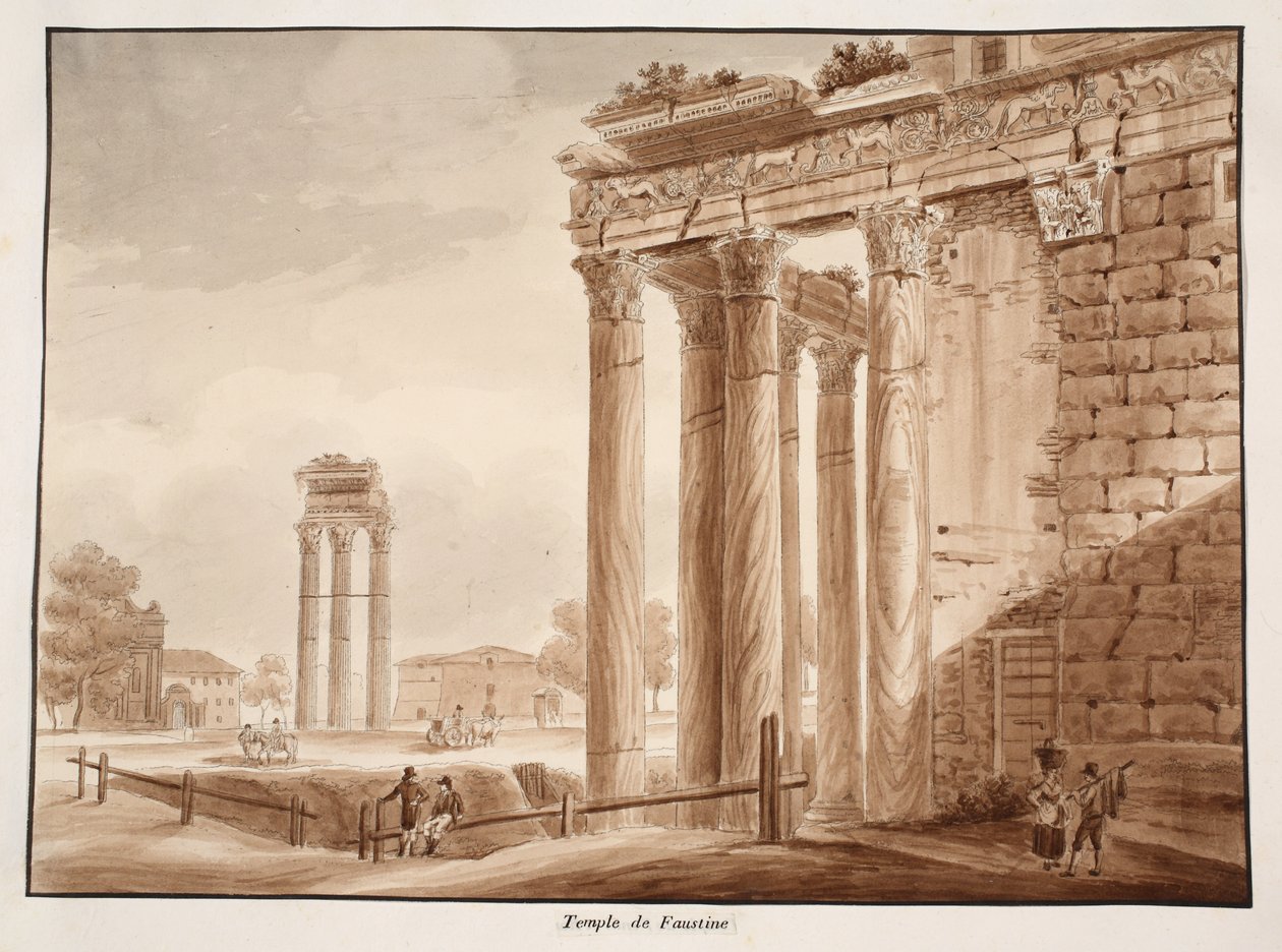 De Tempel van Faustina, 1833 door Agostino Tofanelli