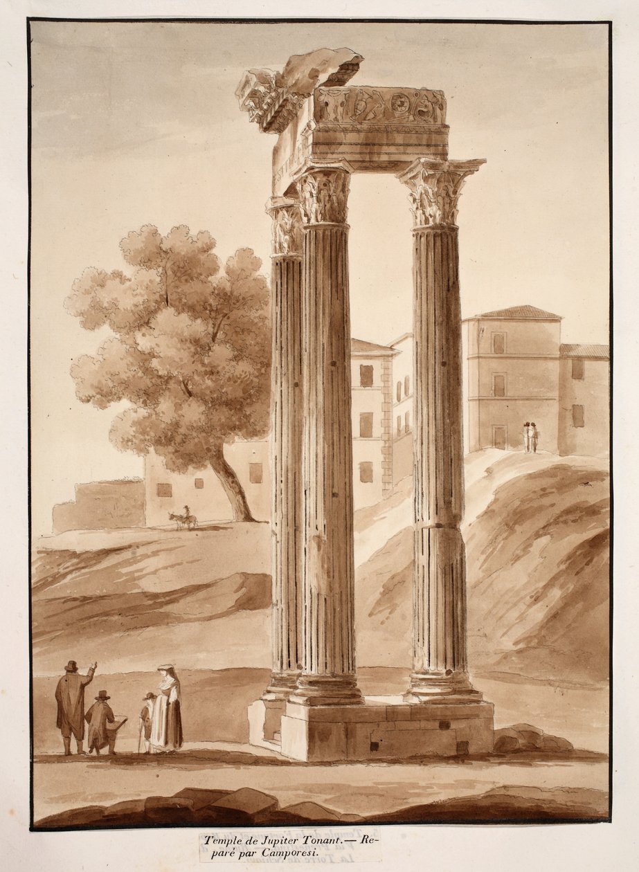 De Tempel van Jupiter Tonans - Hersteld door Camporesi, 1833 door Agostino Tofanelli