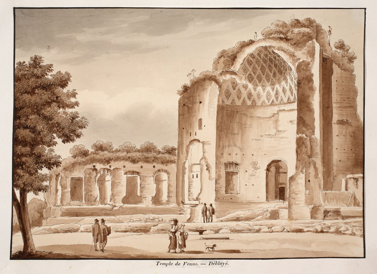 De Tempel van Venus na opruiming, 1833 door Agostino Tofanelli