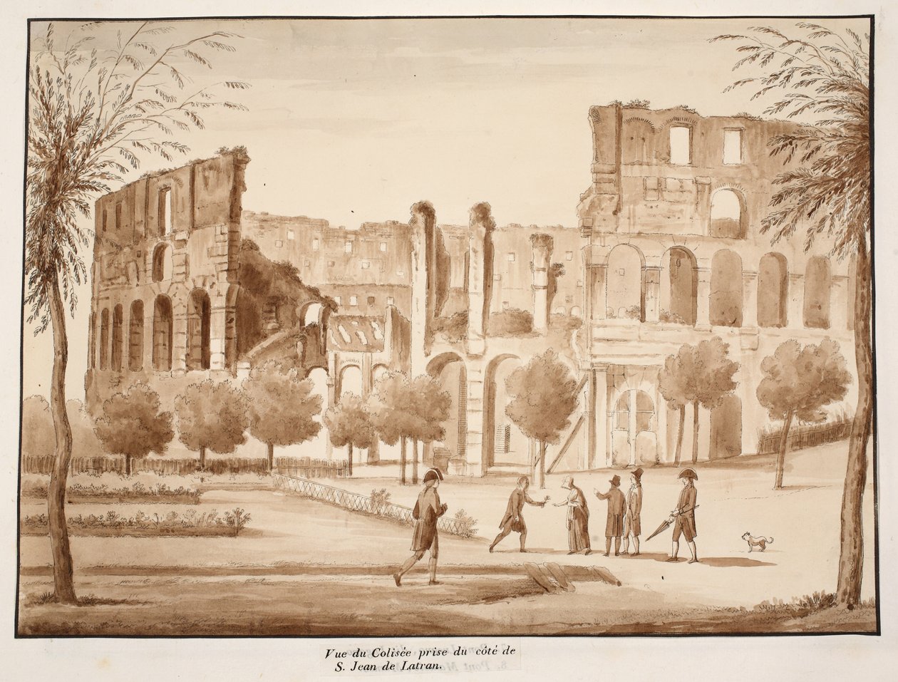 Uitzicht op het Colosseum vanaf de kant van Sint-Jan van Lateranen, 1833 door Agostino Tofanelli