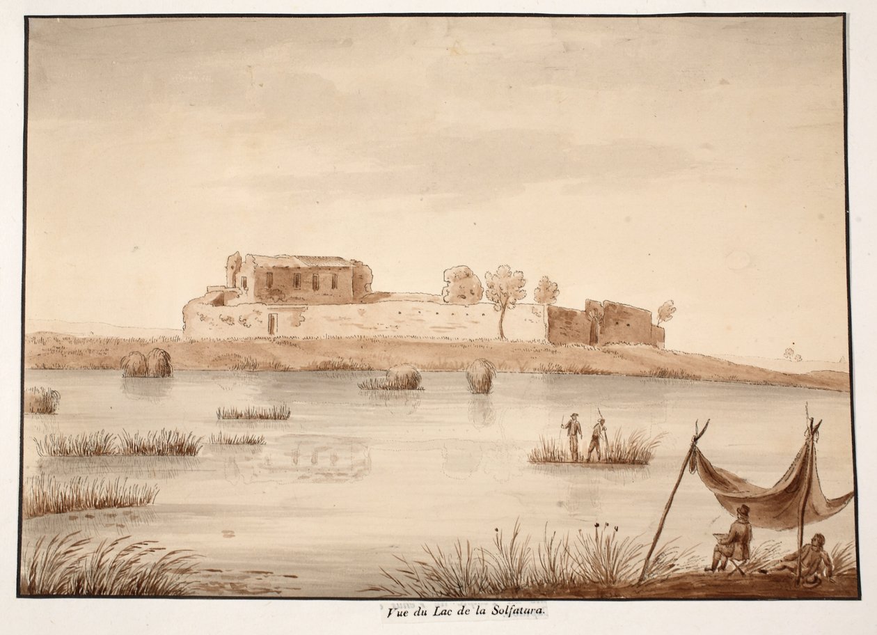 Uitzicht op het Meer van Solfatura, 1833 door Agostino Tofanelli