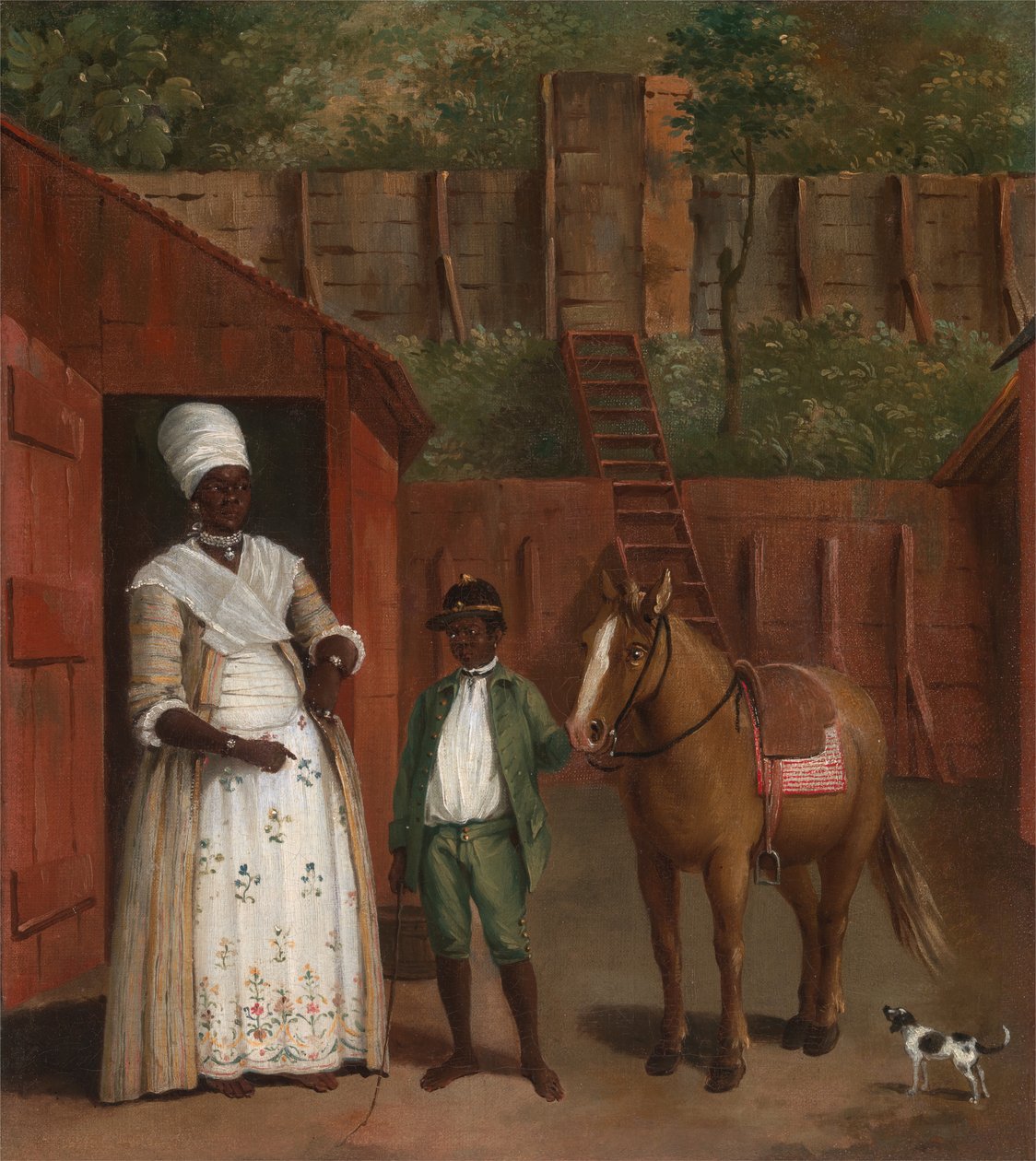 Een moeder met haar zoon en een pony, ca. 1775 door Agostino Brunias