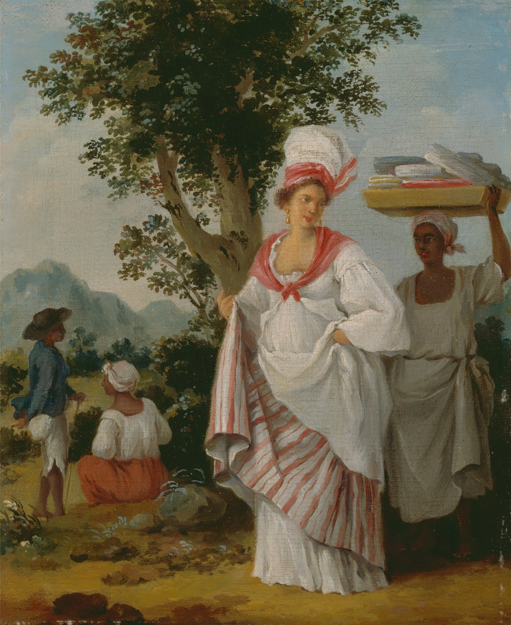 Een West-Indische Creoolse Vrouw Vergezeld door haar Zwarte Dienaar, ca. 1780 door Agostino Brunias
