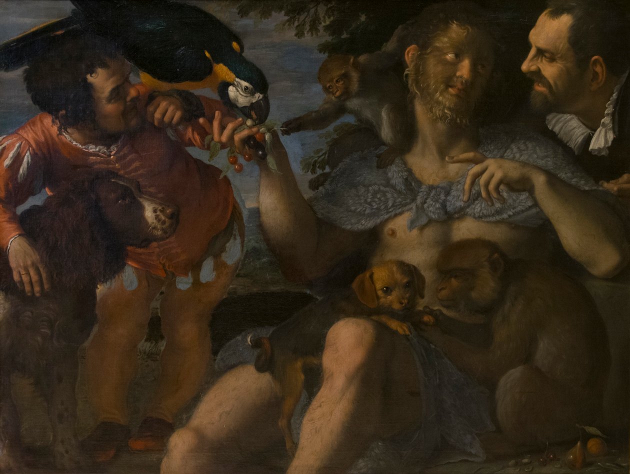 Arrigo Peloso, Pietro Matto en Amon Nano, c. 1598 door Agostino Carracci