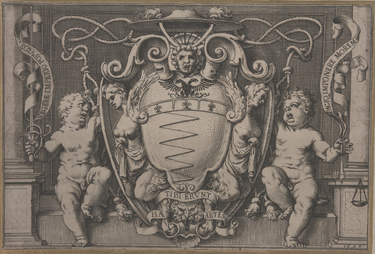 Wapen van kardinaal Filippo Sega door Agostino Carracci