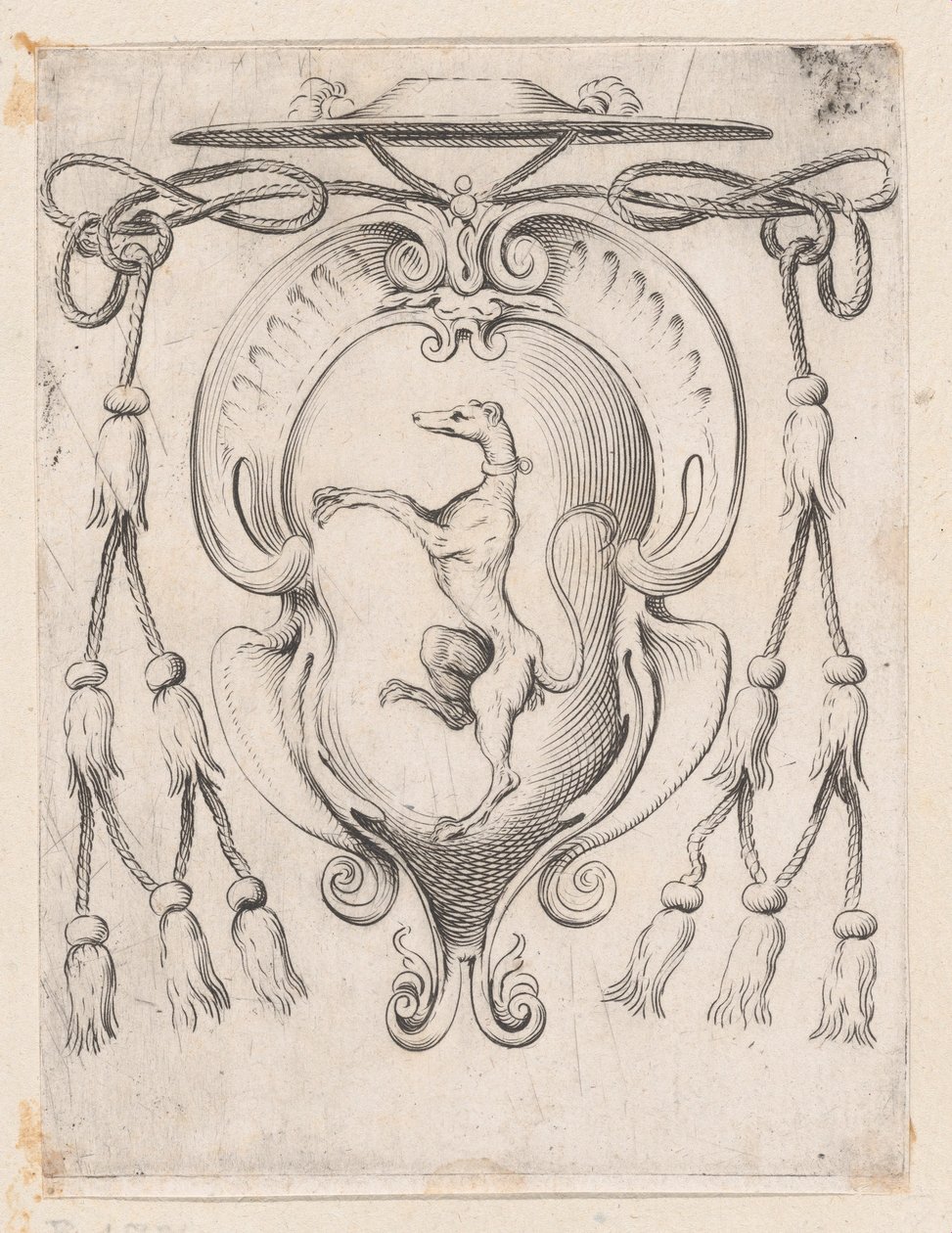 Wapen van een Kardinaal van de Sampieri Familie door Agostino Carracci