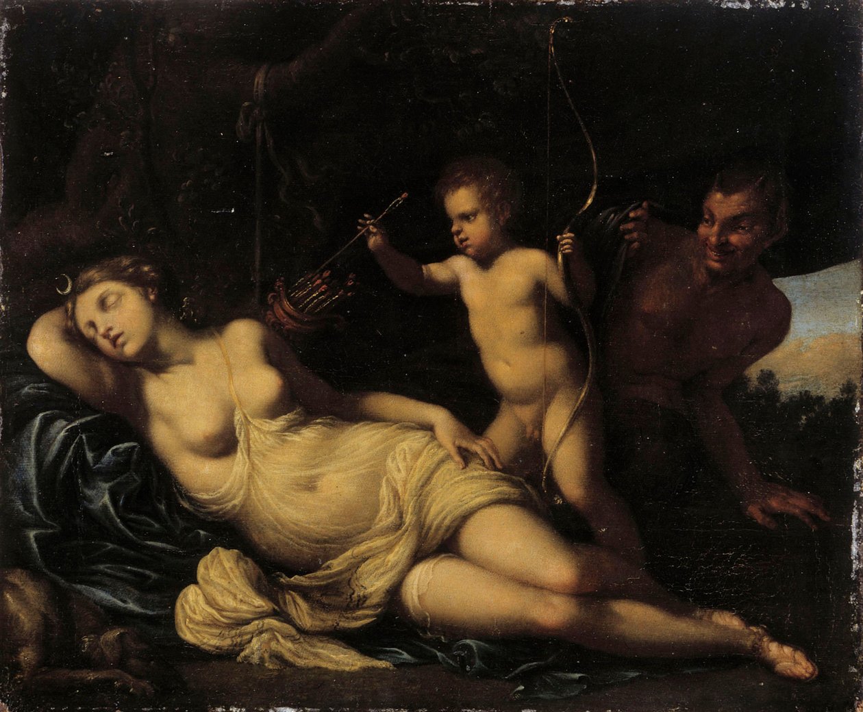 Diana slaapt door Agostino Carracci