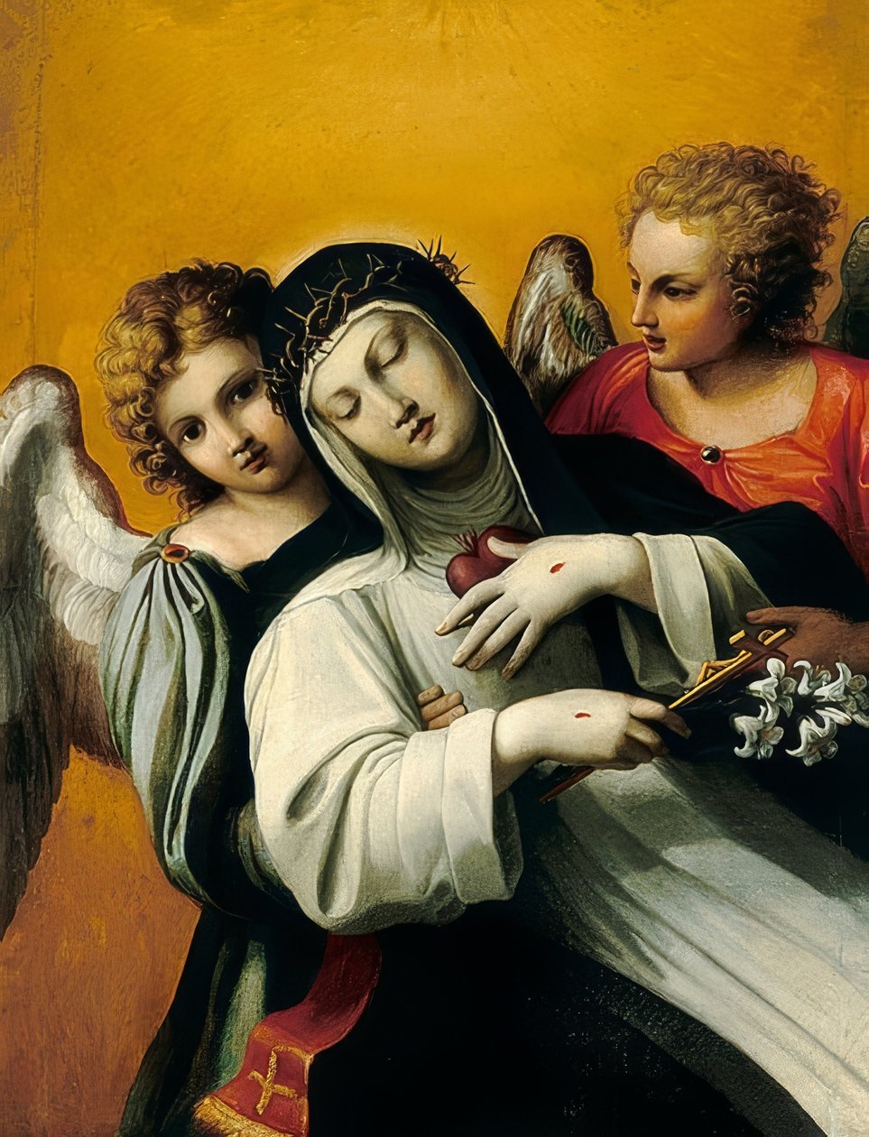 De extase van de heilige Catharina door Agostino Carracci