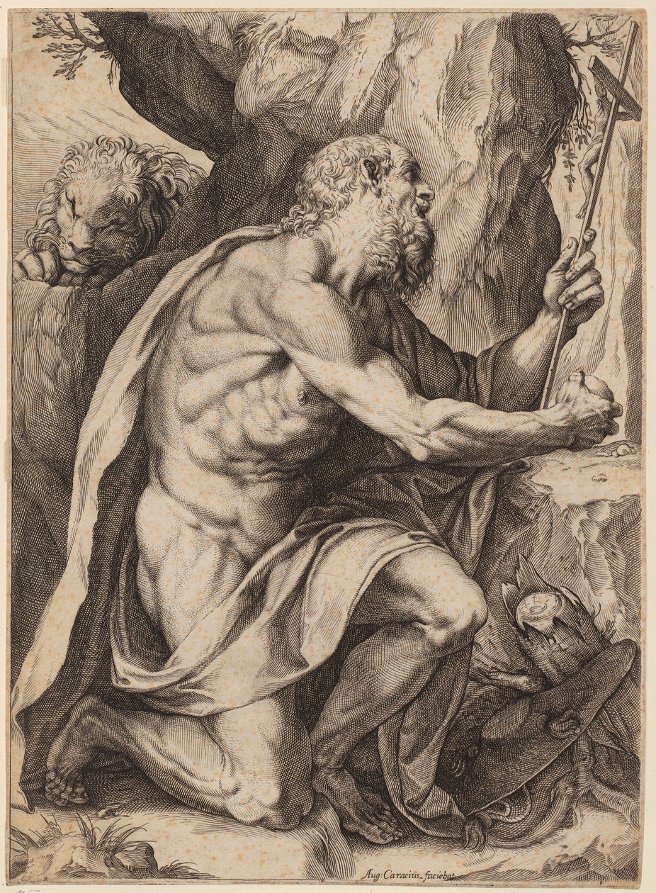 De heilige Hiëronymus door Agostino Carracci