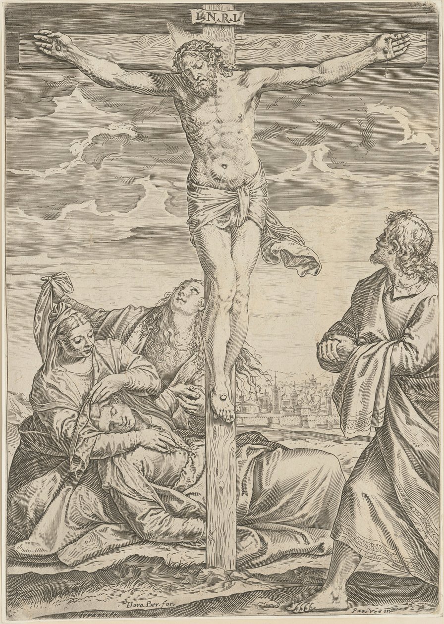 Kruisiging door Agostino Carracci