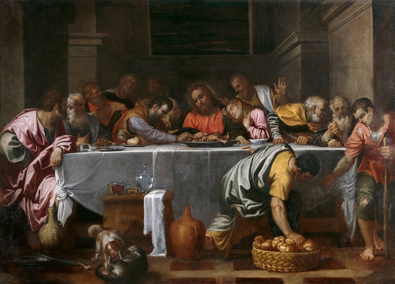 Het Laatste Avondmaal door Agostino Carracci