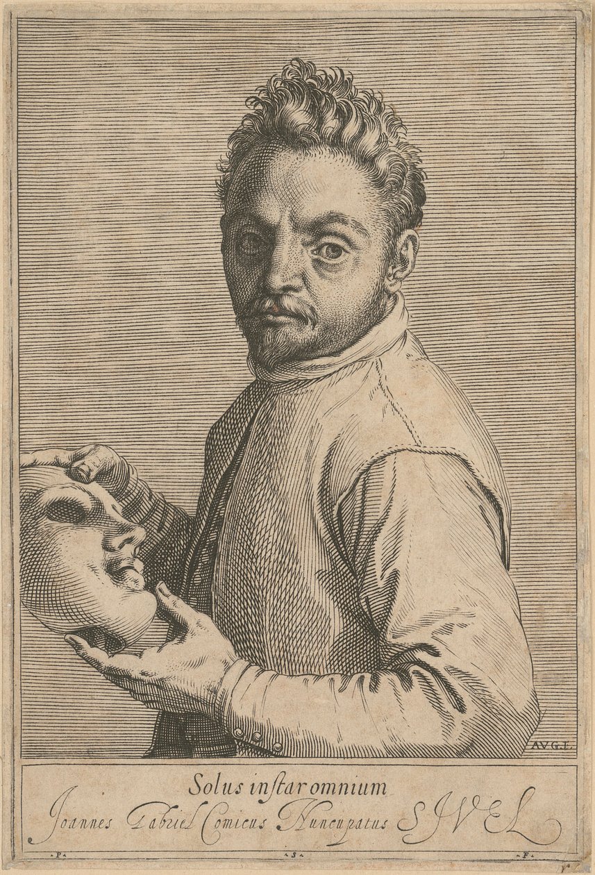 Portret van Giovanni Gabrielli, genaamd „Il Sivello“ door Agostino Carracci