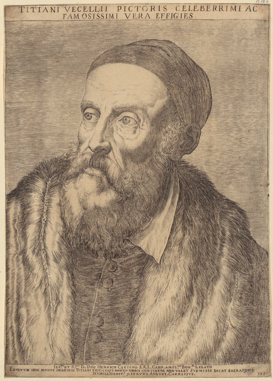 Portret van Titiaan door Agostino Carracci