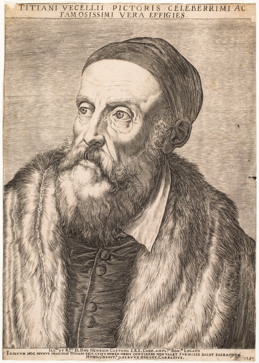 Portret van Titiaan door Agostino Carracci