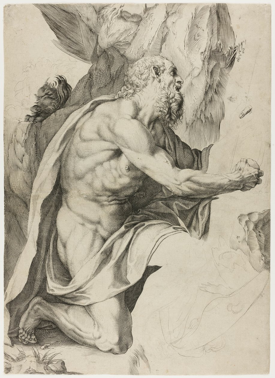 Sint Hiëronymus in Boetedoening door Agostino Carracci