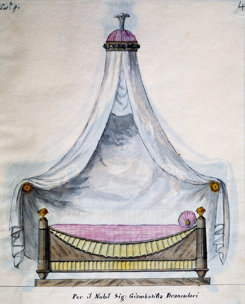 Hemelbed voor de heer Brancadori (manuscript) door Agostino Fantastici