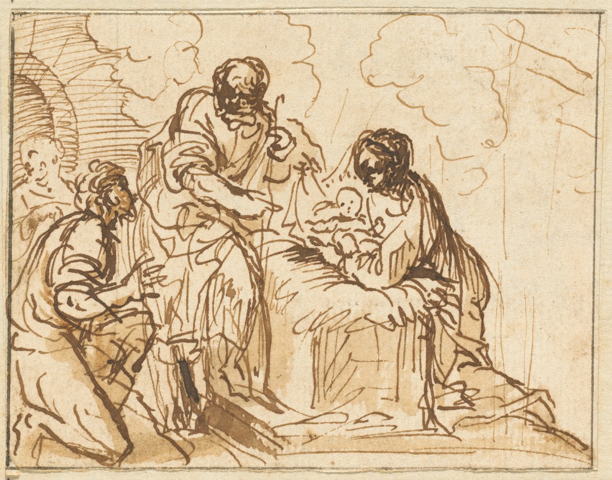 De aanbidding van de herders door Agostino Masucci