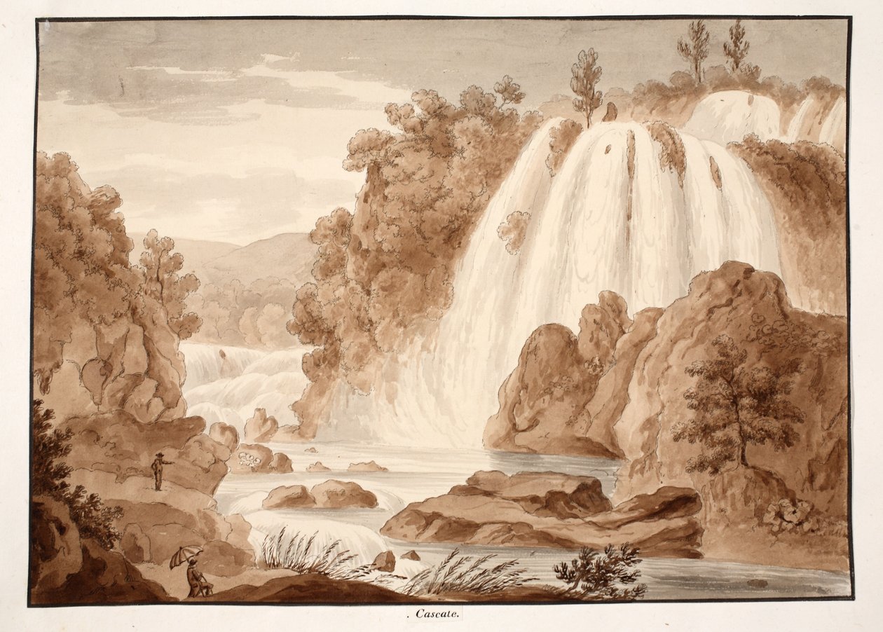 Waterval bij Tivoli, 1833 door Agostino Tofanelli