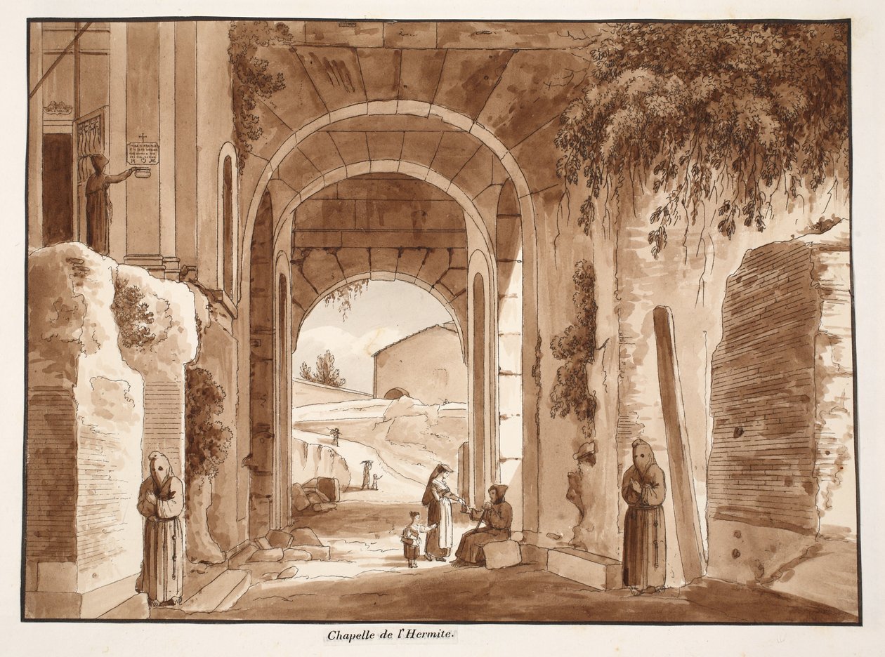 De kapel van de kluizenaar in het Colosseum, 1833 door Agostino Tofanelli