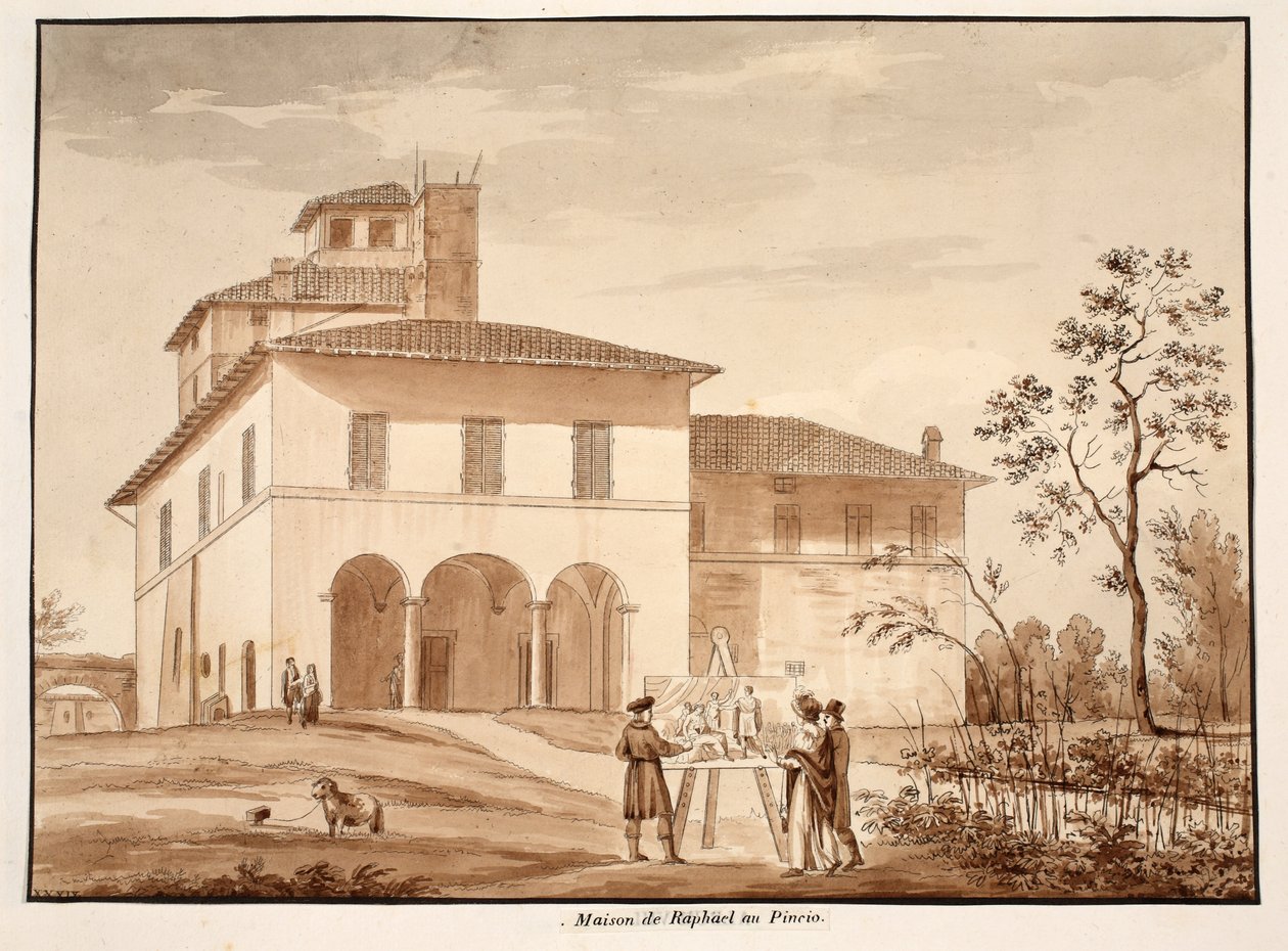 Het huis van Raphael op de Pincio, 1833 door Agostino Tofanelli