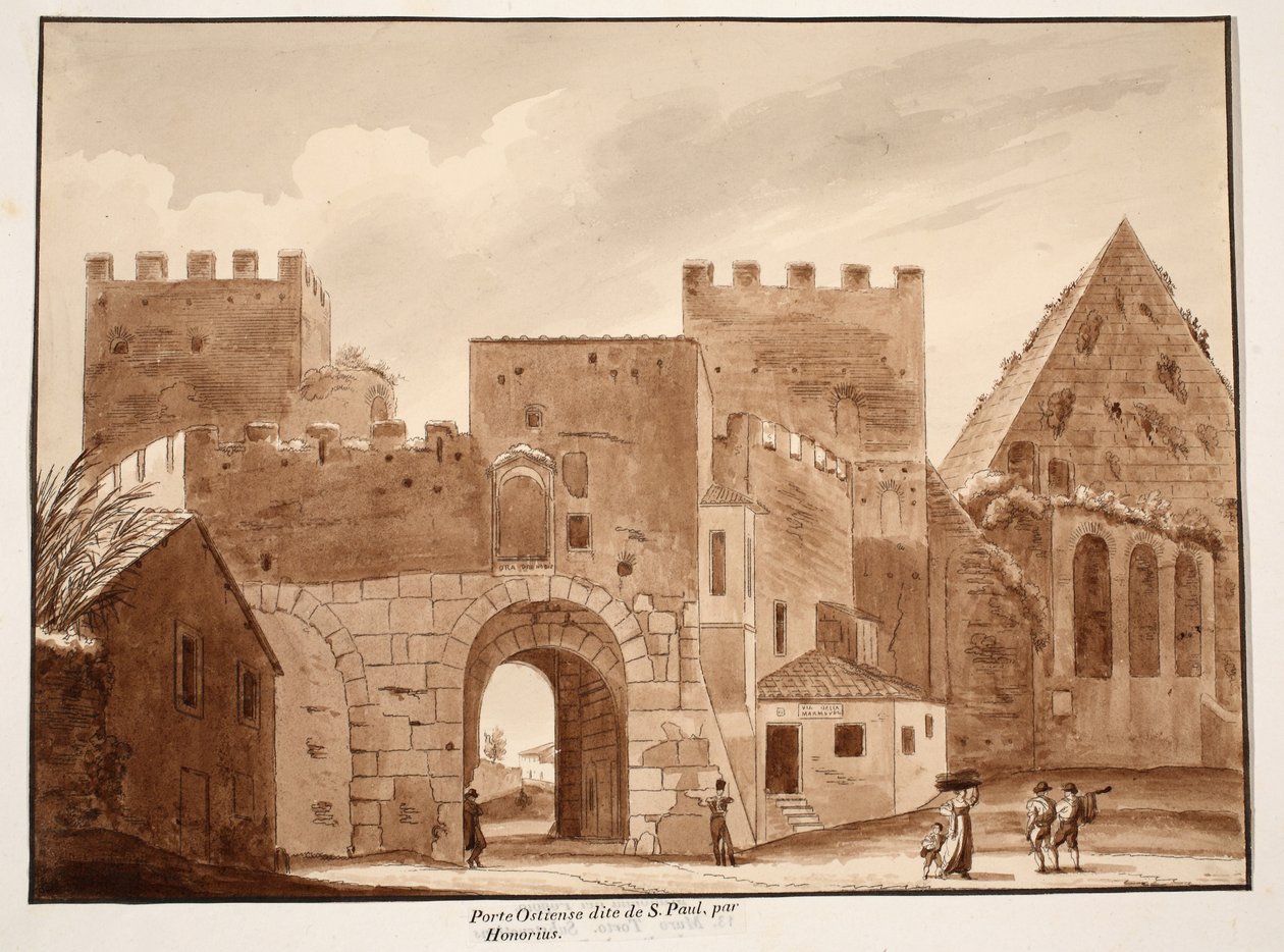 De Porta Ostiensis of San Paolo, gebouwd door Honorius door Agostino Tofanelli