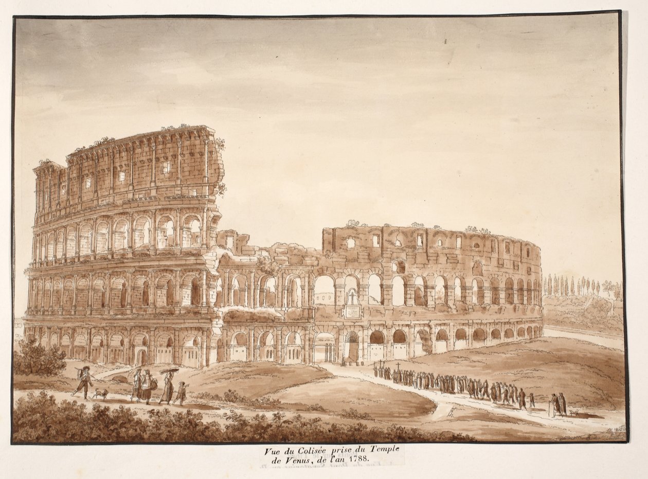Uitzicht op het Colosseum vanaf de Tempel van Venus, 1833 door Agostino Tofanelli