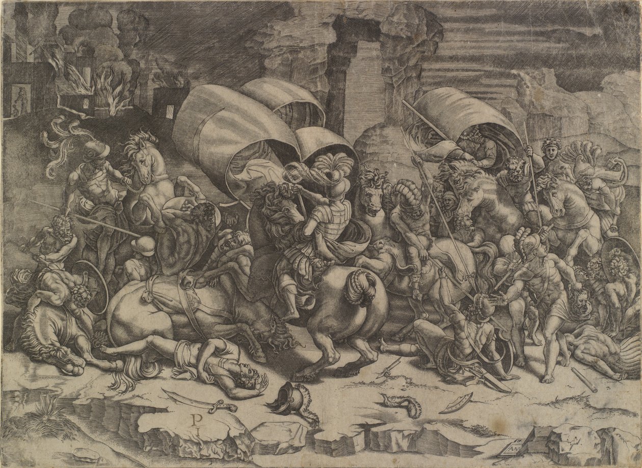 De slag tussen Scipio Africanus en de Carthagers (