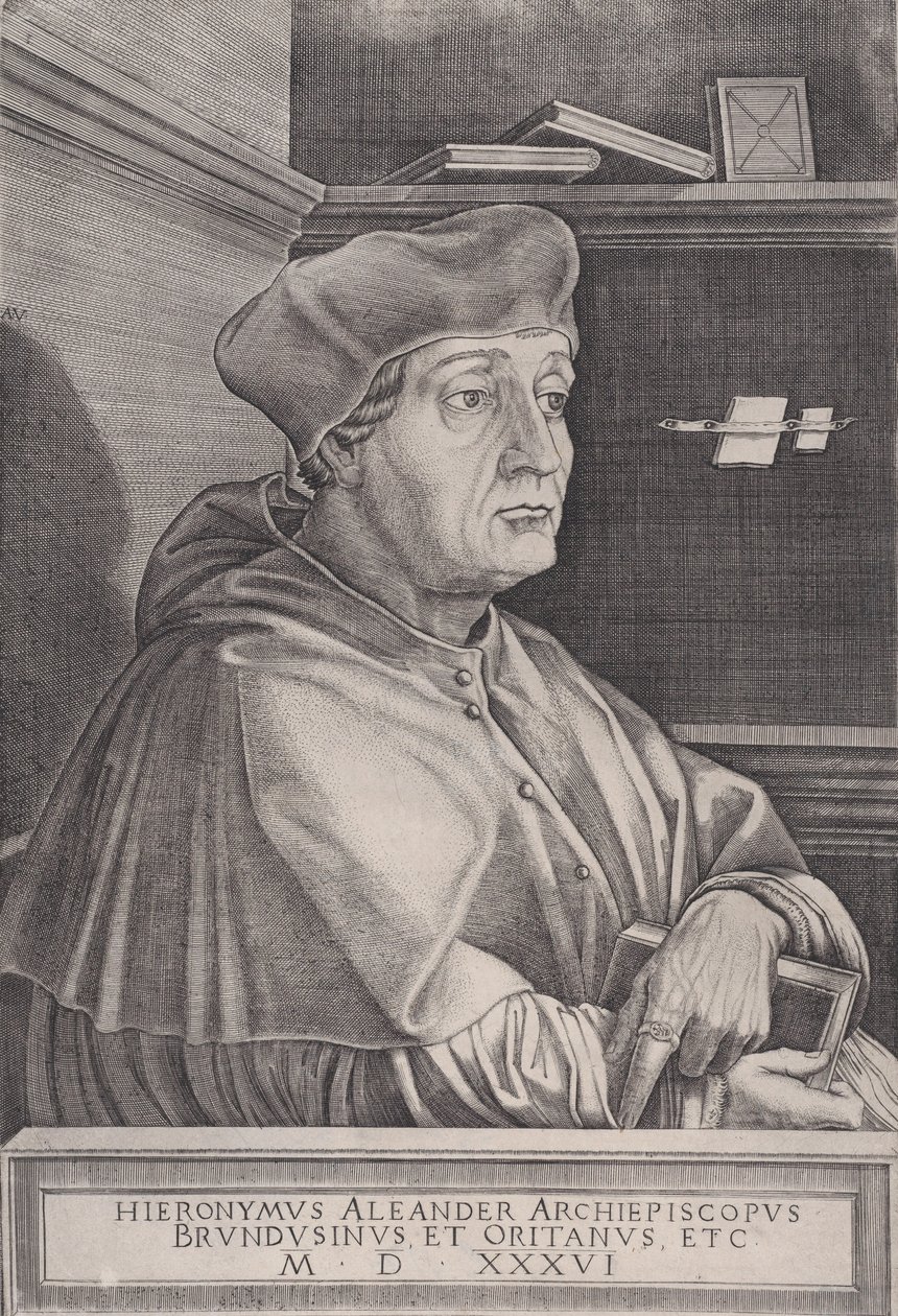De aartsbisschop van Brindisi, gedateerd 1536 door Agostino Veneziano