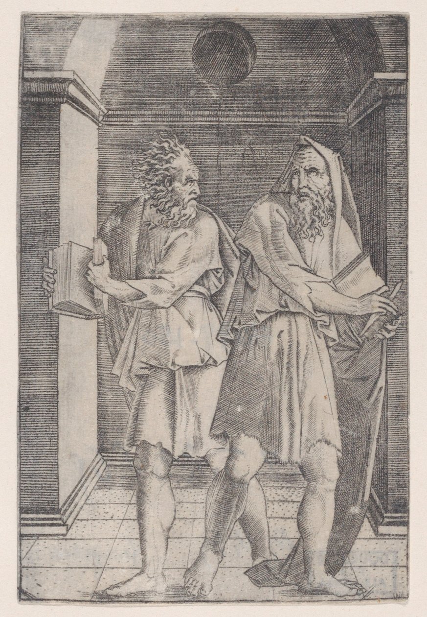 De Filosofen, ca. 1514-36 door Agostino Veneziano