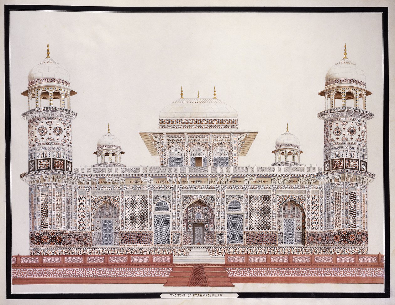 Het Graf van Etahmadowlah, ca. 1815 door Agra School
