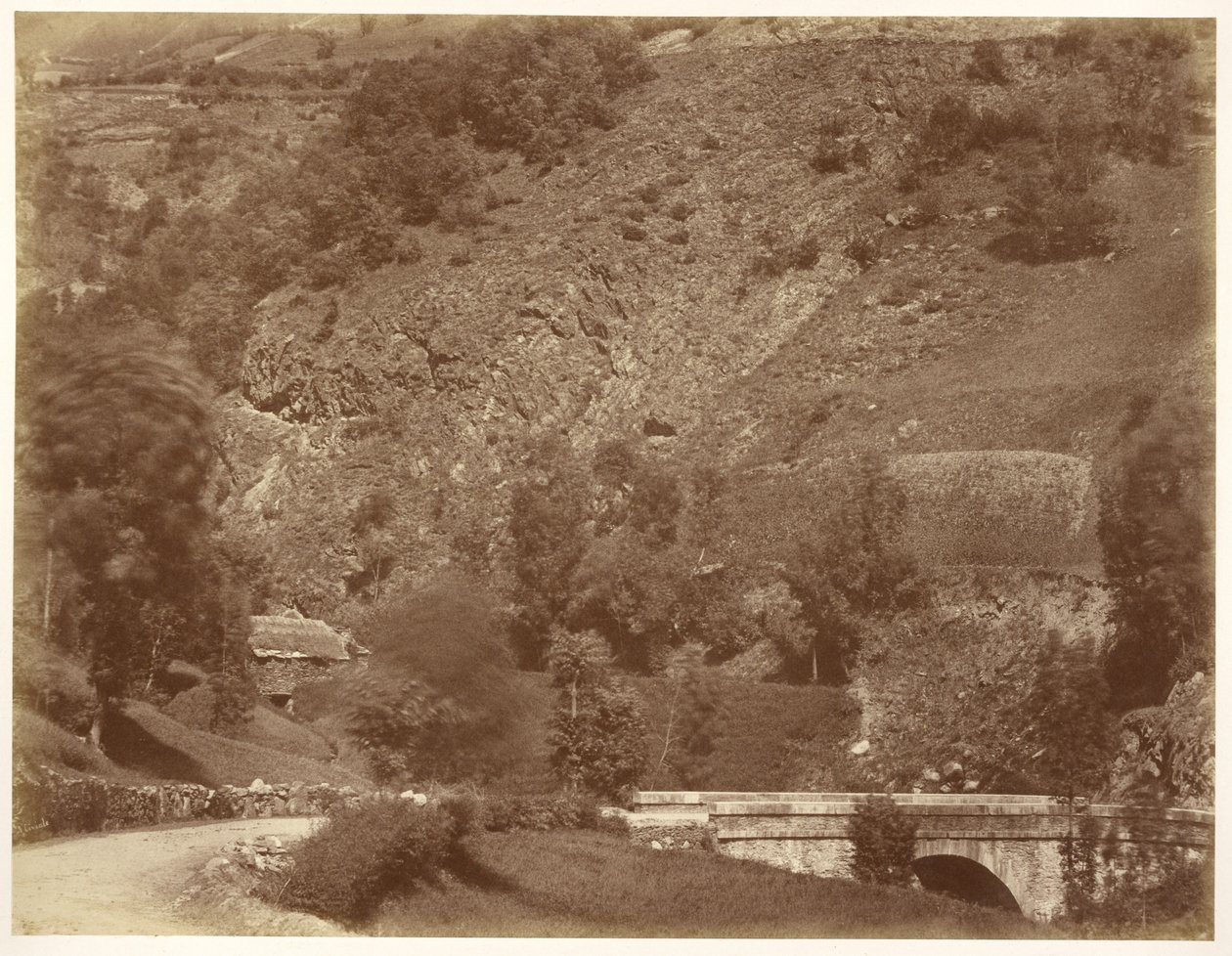 Pont Sur la Route de Bigorre (Coup de Vent) door Aimé Civiale