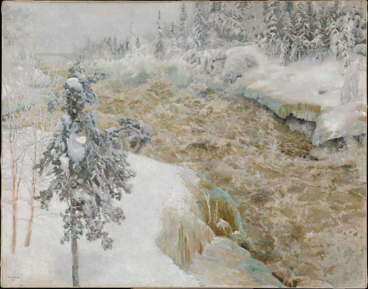 Imatra in de winter door Akseli Gallen-Kallela