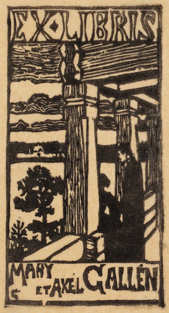 Het ex-libris van Mary en Axel Gallén door Akseli Gallen-Kallela