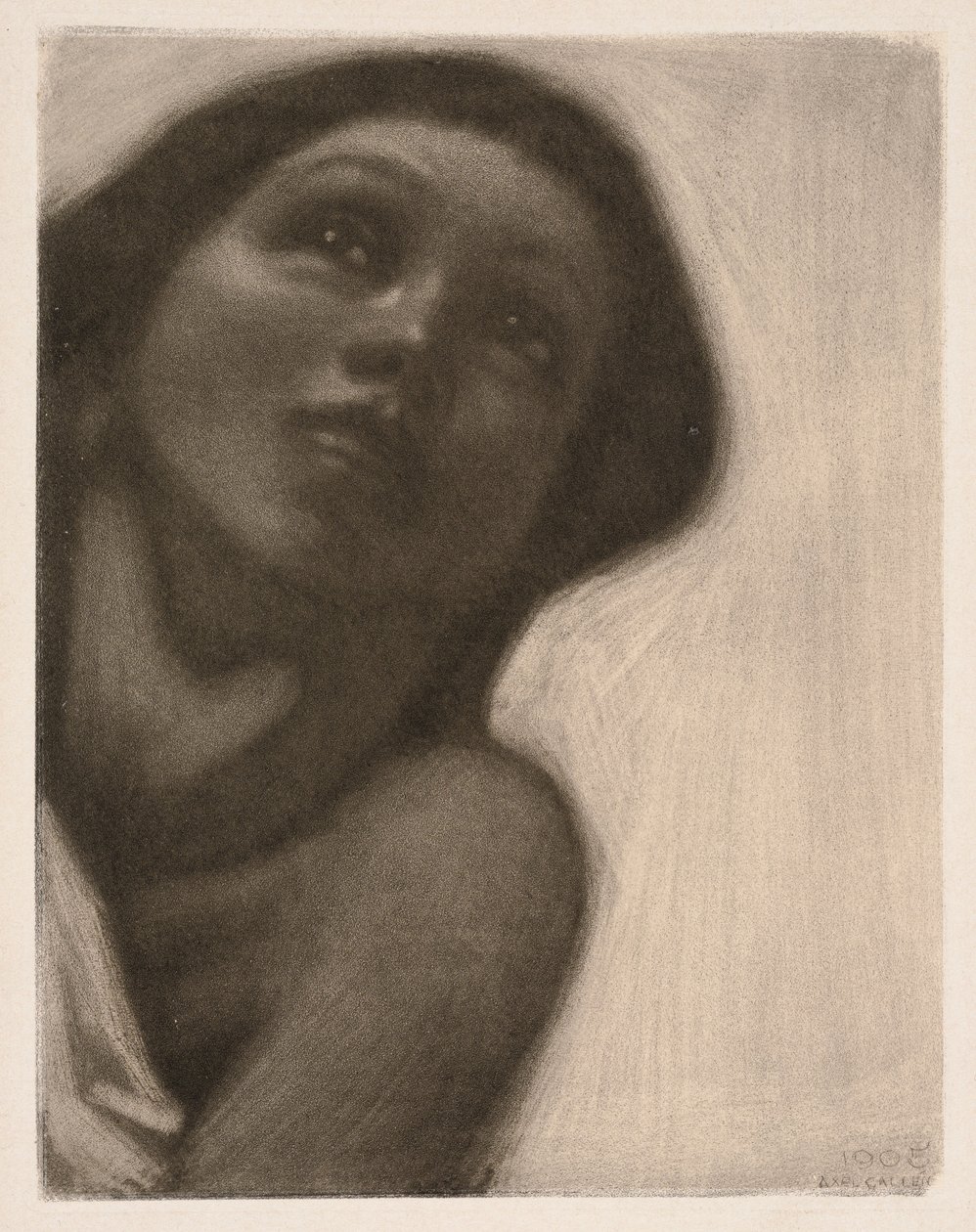Mezzotint (thema uit het fresco "De lente" in het Jusélius-mausoleum) door Akseli Gallen-Kallela