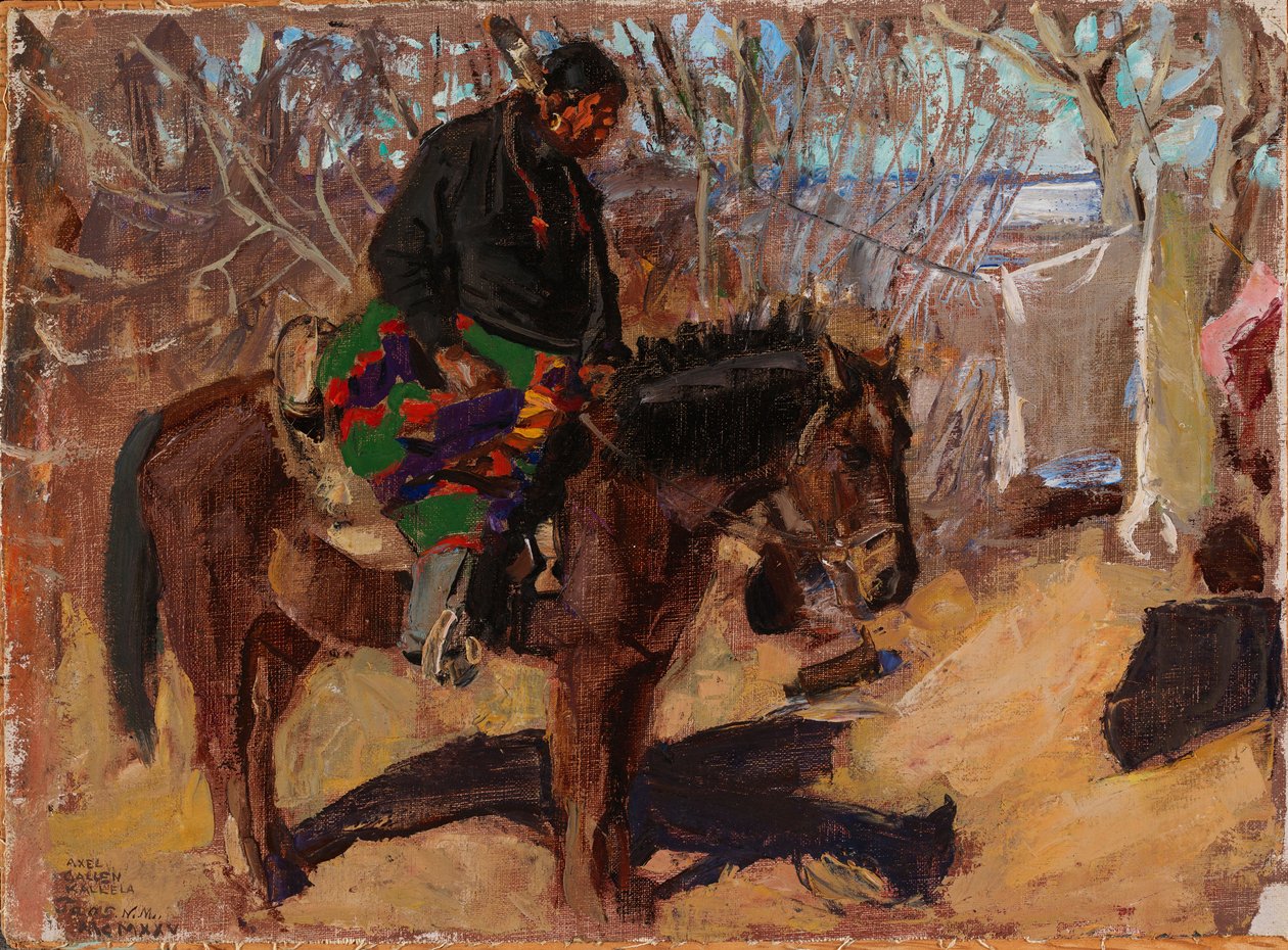 Indiaan te paard door Akseli Gallen-Kallela