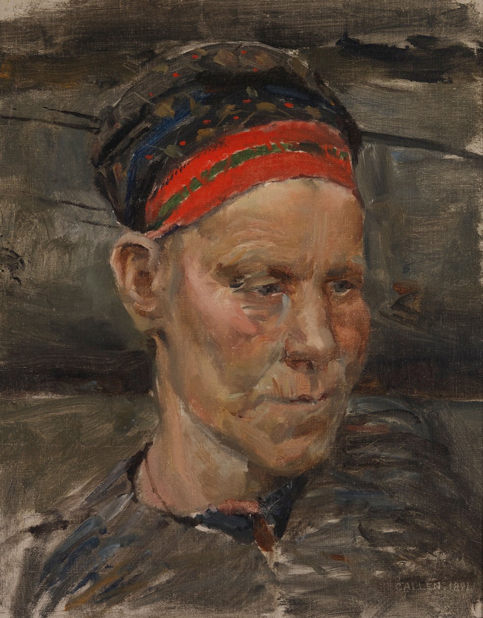 Portret van een Kareliaanse vrouw door Akseli Gallen-Kallela