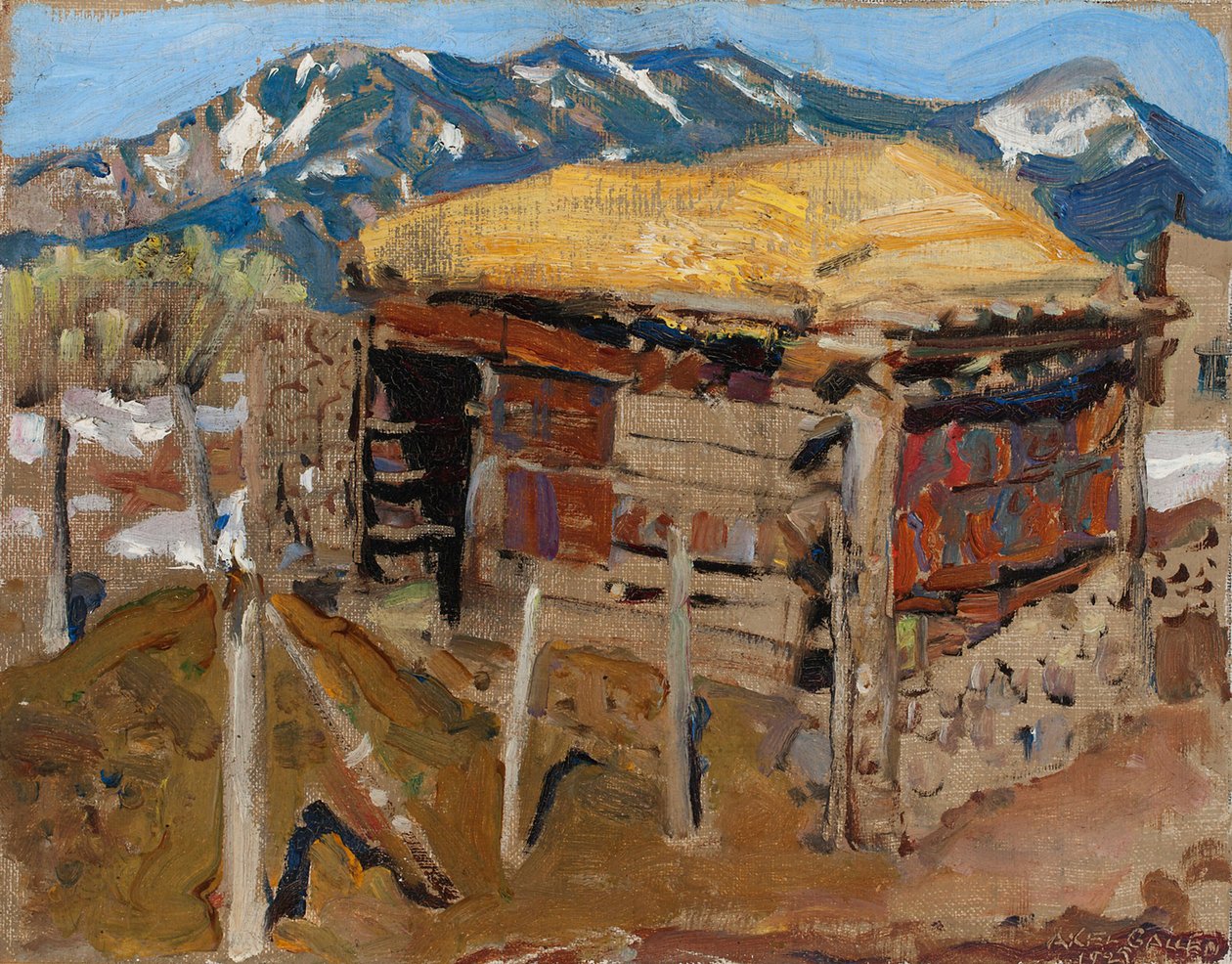 Schuur in de Taos Mountains door Akseli Gallen-Kallela