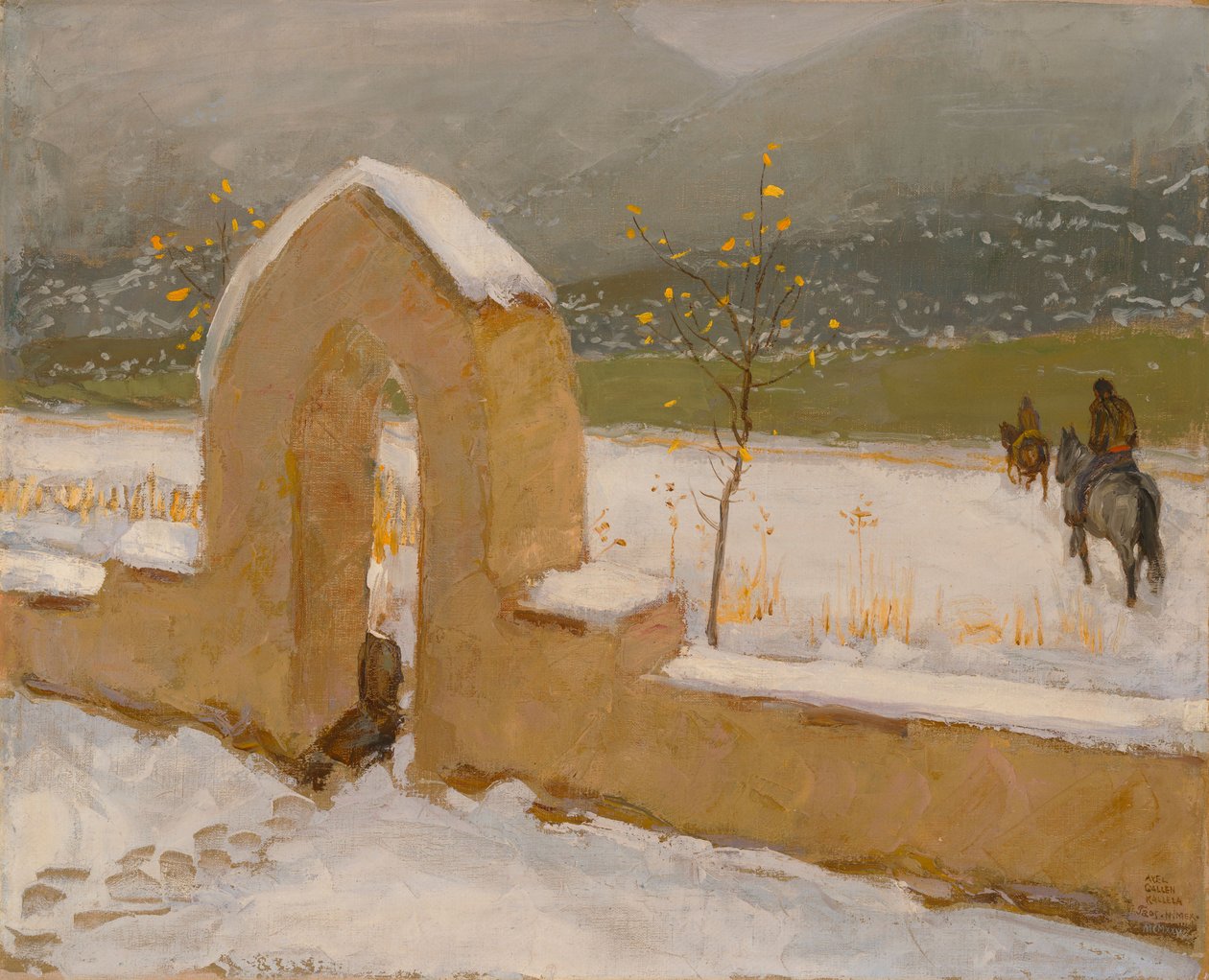 De poort in Taos door Akseli Gallen-Kallela