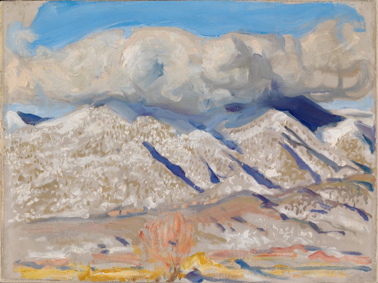Taos Bergen gehuld in wolken door Akseli Valdemar Gallen-Kallela