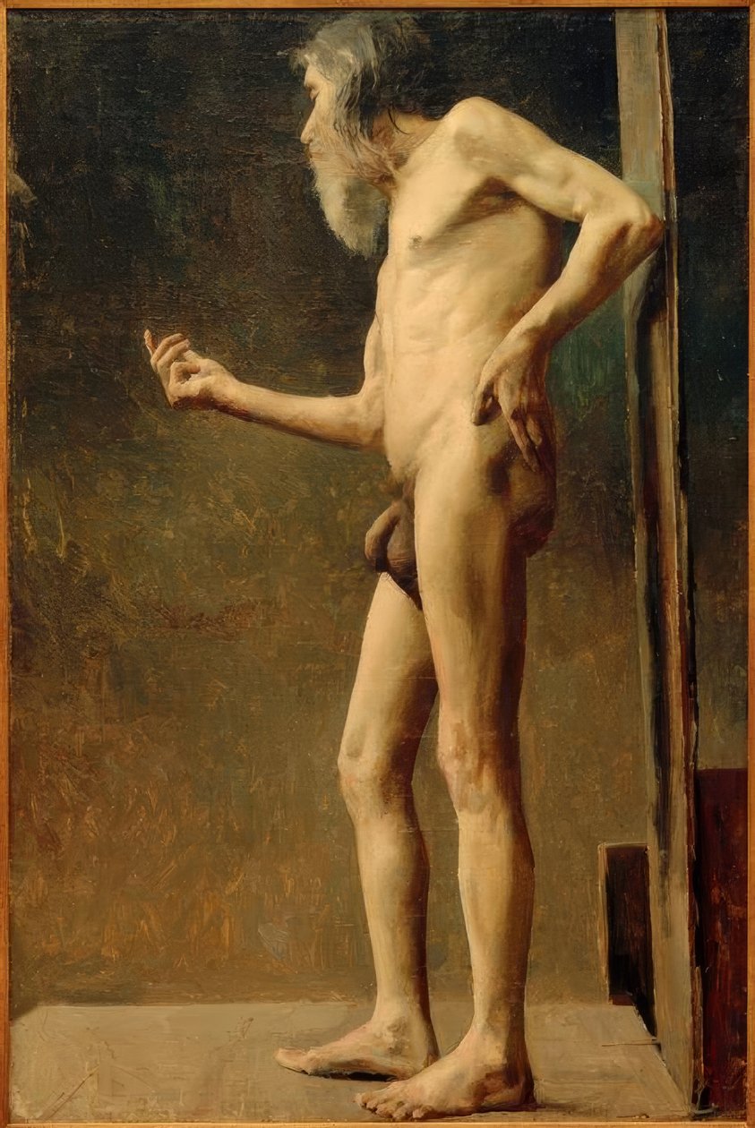 Naaktstudie van een oude man door Akseli Valdemar Gallen Kallela